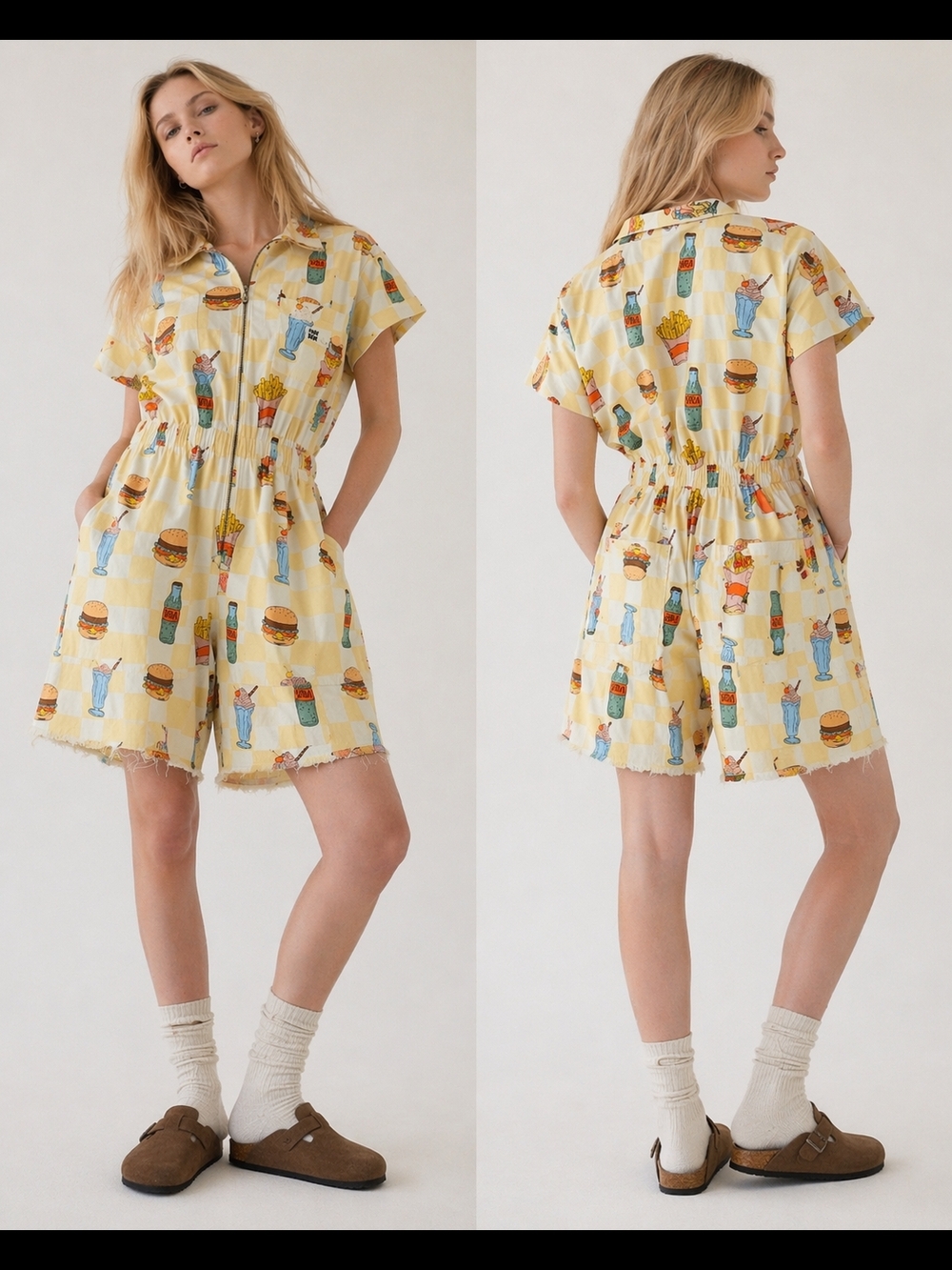 GUC Lucy & Yak Fast Food Theme/ Print Short Sleeve Romper Size 16